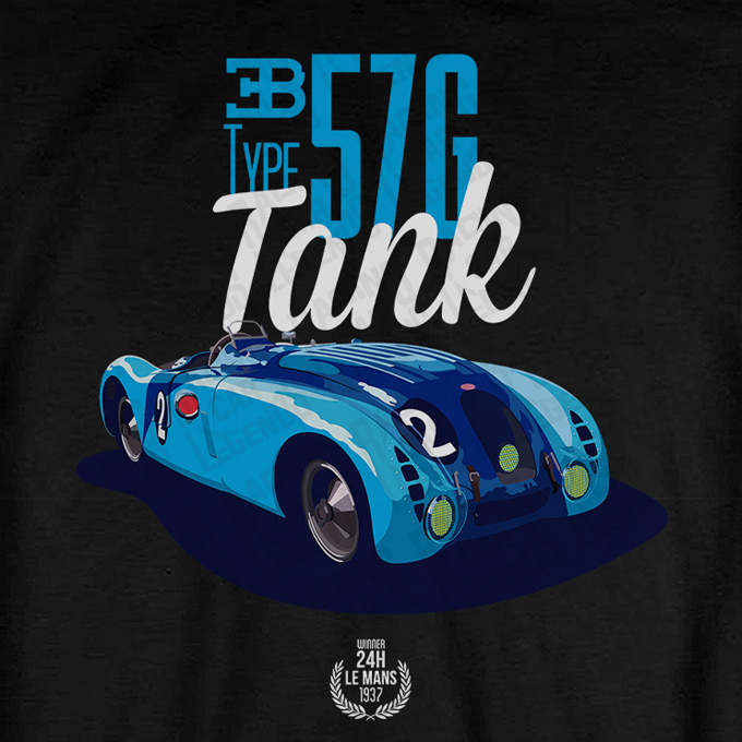 T-shirt Bugatti type 57G Tank Black detalle