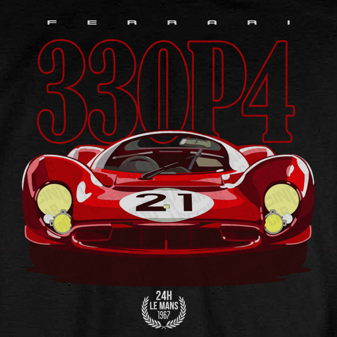 Camiseta Ferrari 330 P4 Negra detalle