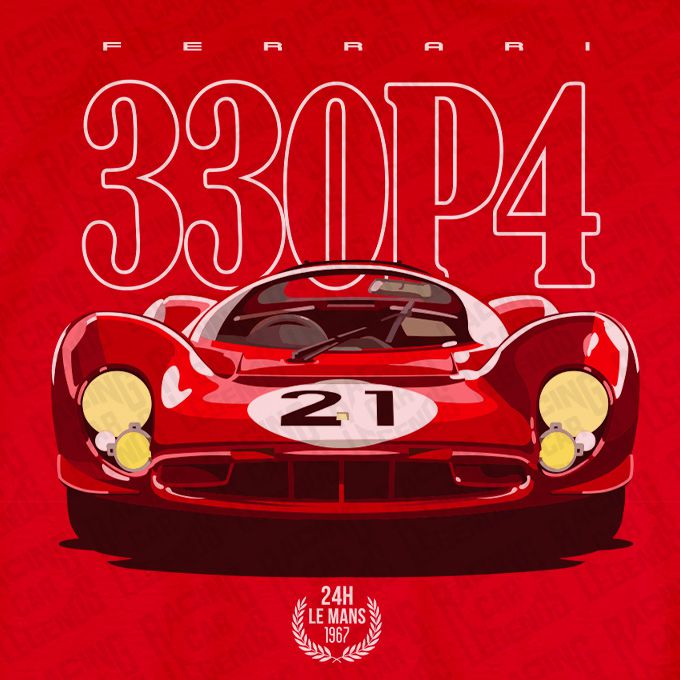 Camiseta Ferrari 330 P4 Roja detalle