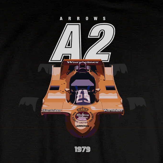 T-shirt Arrows A2 Riccardo Patrese Negra detalle