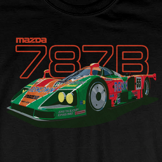 Camiseta Mazda 787B Renown Negra detalle